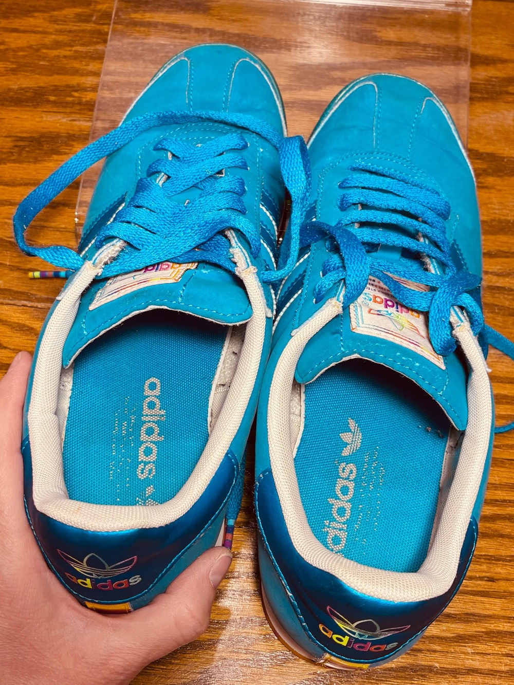 Adidas Originals Samoa Rainbow Sole Sneakers Blue Women’s Size 9 Style G99508 - Picture 9 of 16